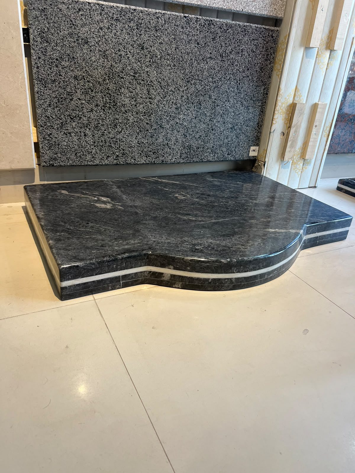 Shaped Stone Step with Inlay